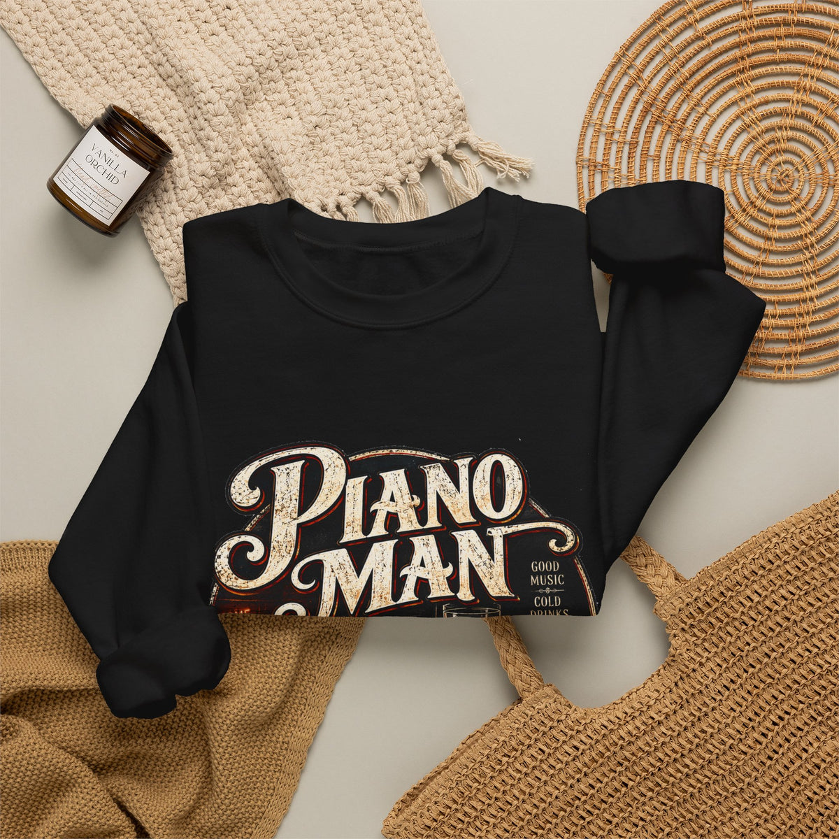 Piano Man Retro Bar - Crewneck Sweatshirt