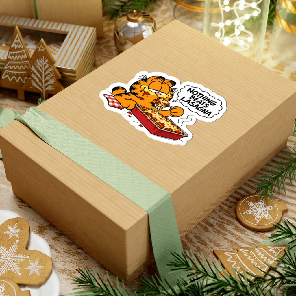 Nothing Beats Lasagna - Kiss-Cut Sticker