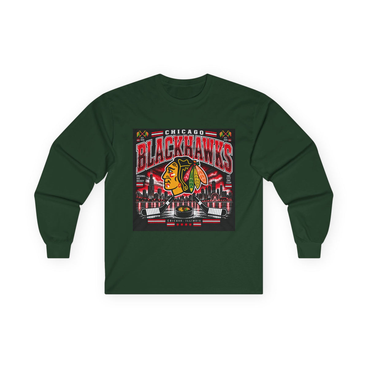 Chicago Blackhawks Heritage - Unisex Ultra Cotton Long Sleeve Tee
