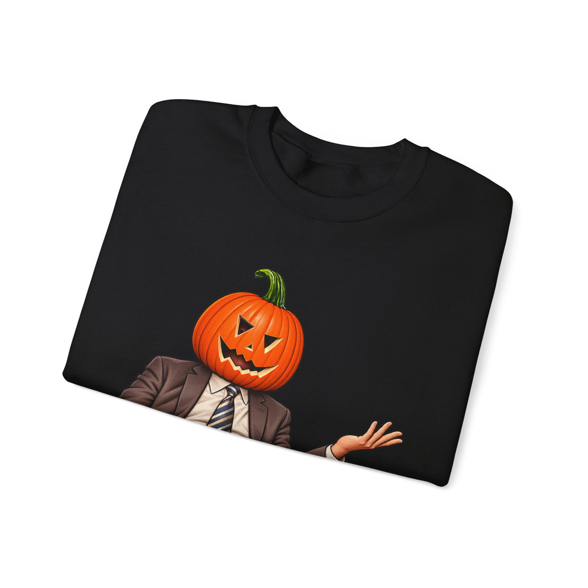 Pumpkin Head Office Cartoon - Crewneck Sweatshirt