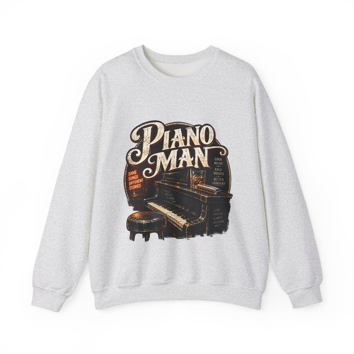 Piano Man Retro Bar - Crewneck Sweatshirt