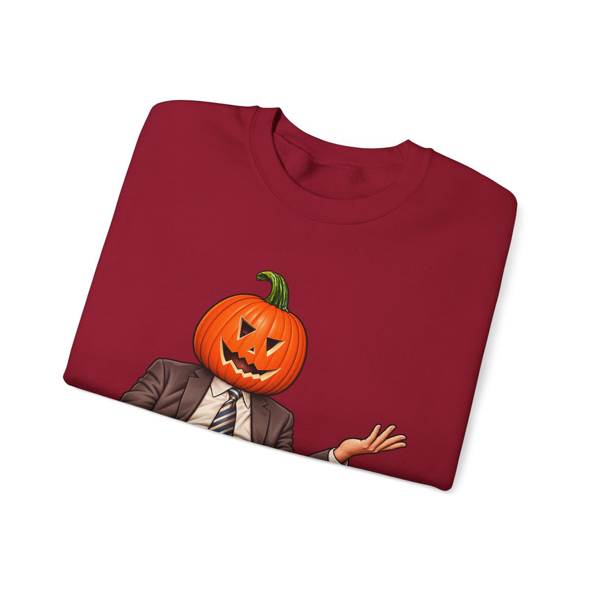 Pumpkin Head Office Cartoon - Crewneck Sweatshirt