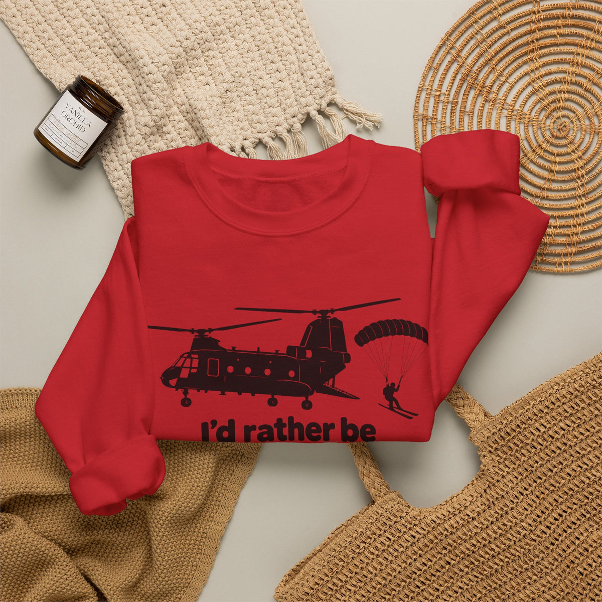 Id Rather Be Heliskiing - Crewneck Sweatshirt