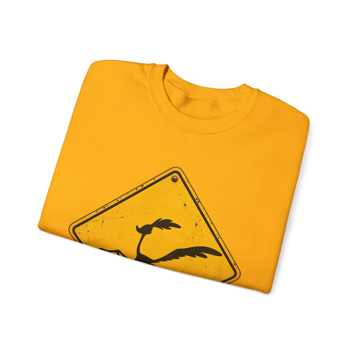 Roadrunner Yellow Diamond Sign - Crewneck Sweatshirt
