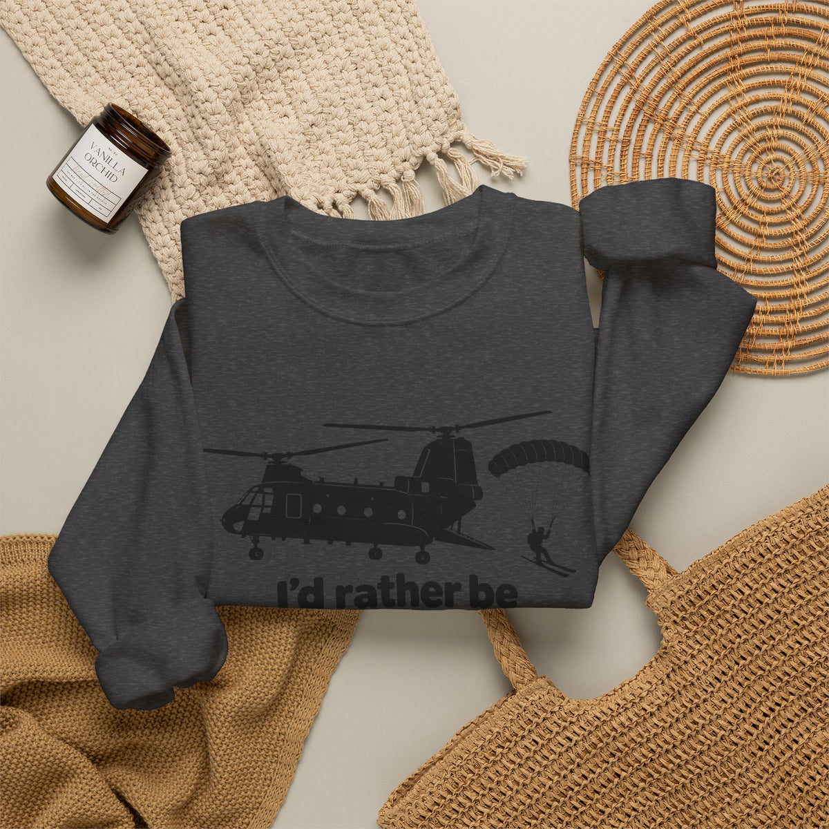 Id Rather Be Heliskiing - Crewneck Sweatshirt
