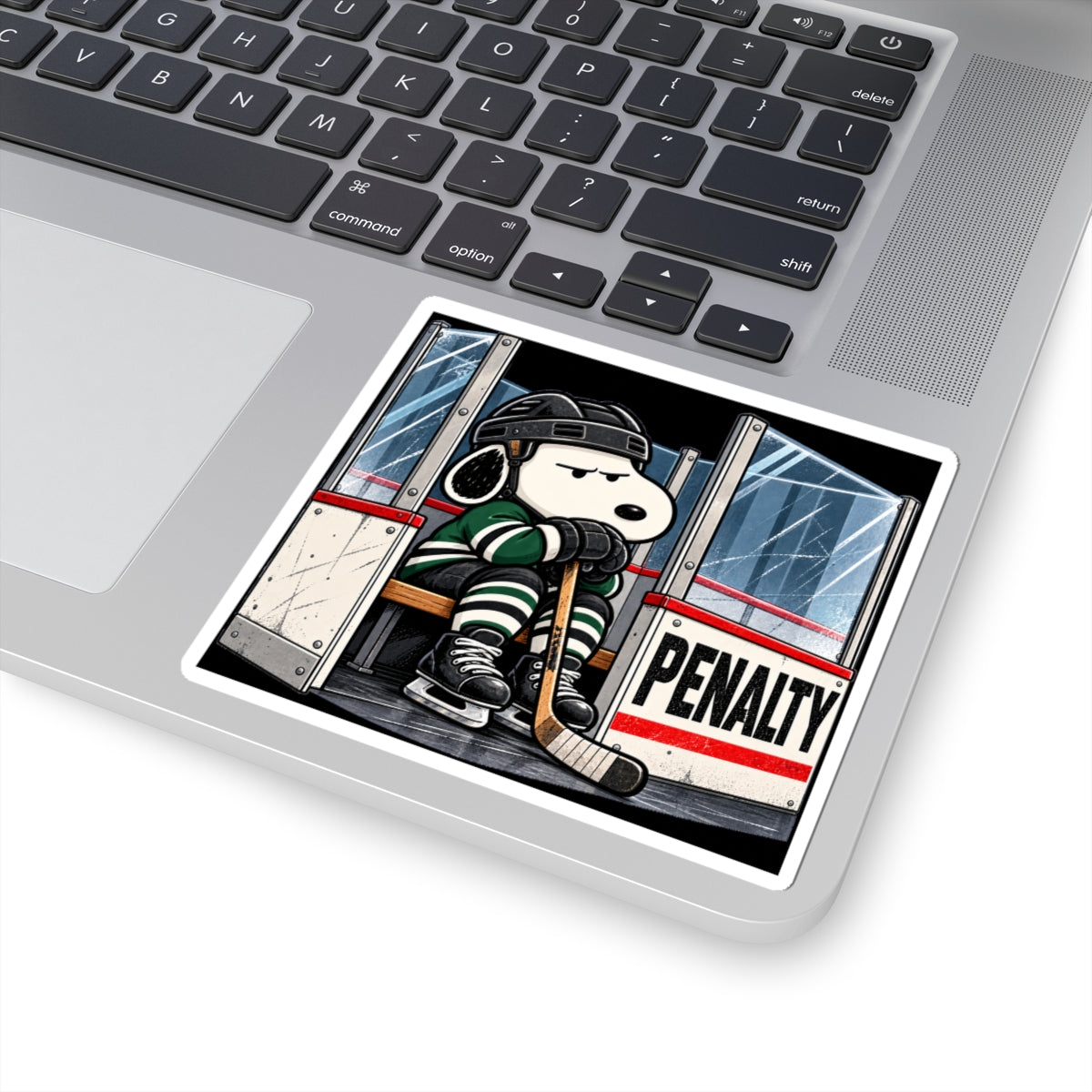 Snoopy Hockey Penalty Box Green - Kiss-Cut Sticker
