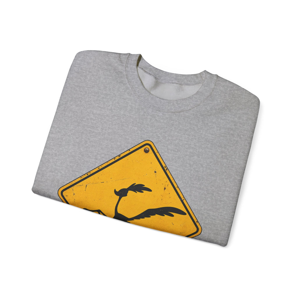Roadrunner Yellow Diamond Sign - Crewneck Sweatshirt