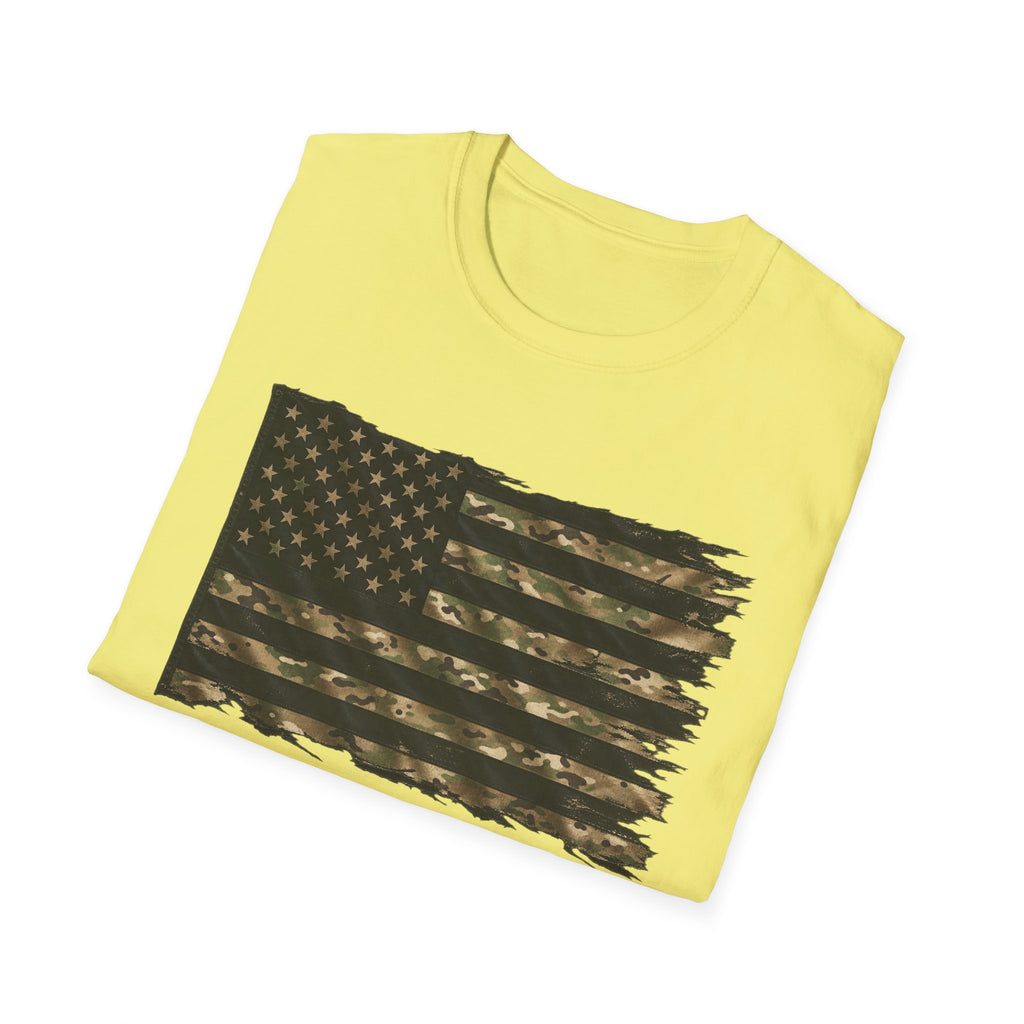 Black and Multicam American Flag - Classic Tee