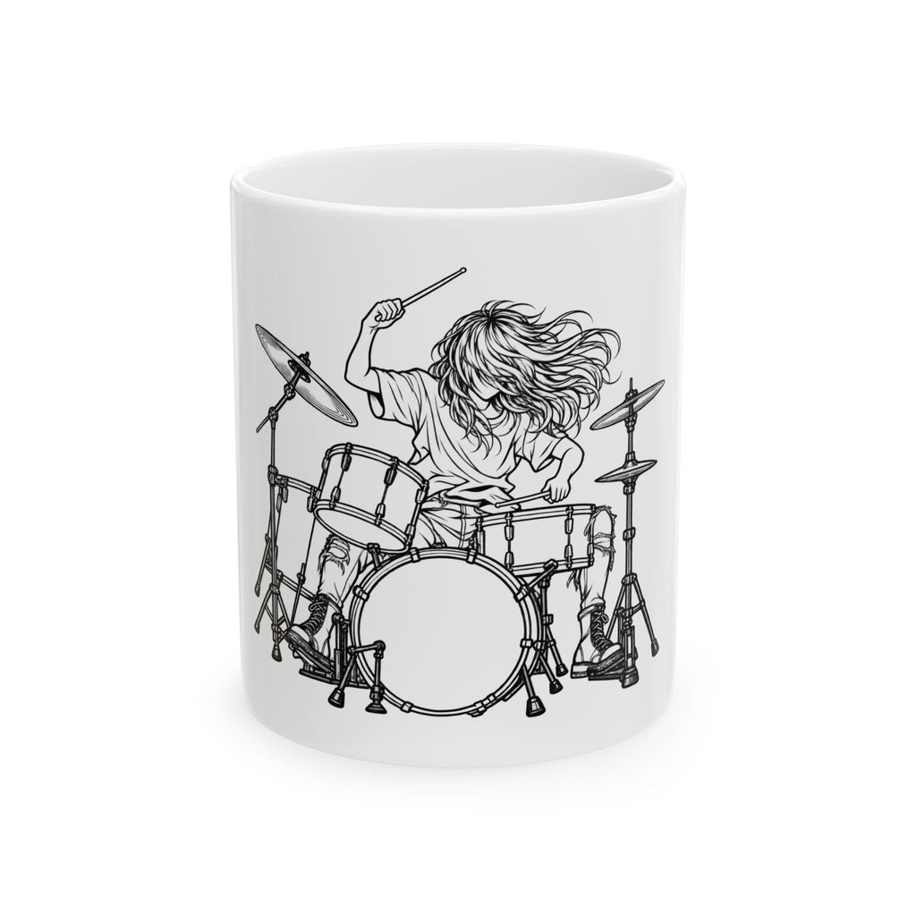 Drummer Sketch - Ceramic Mug 11oz and 15oz