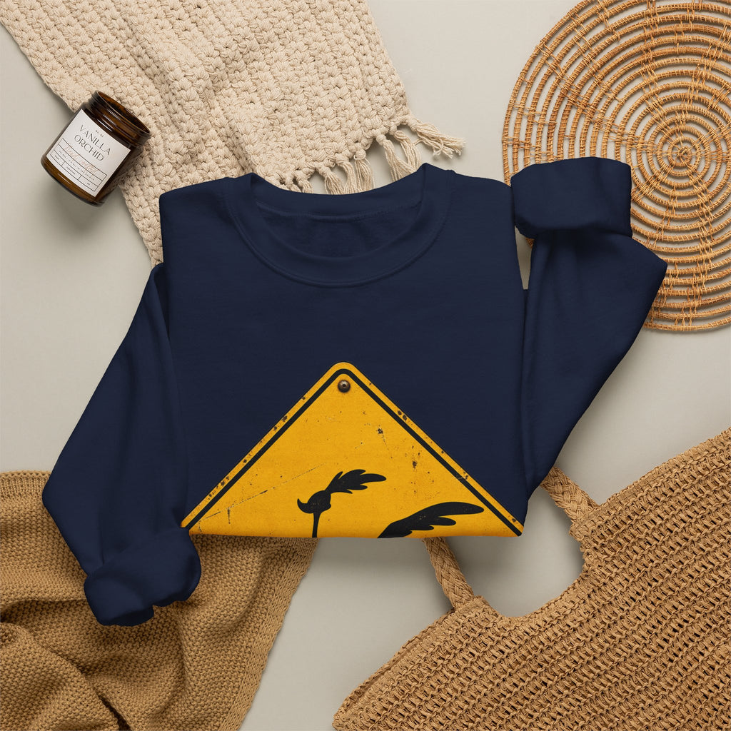 Roadrunner Yellow Diamond Sign - Crewneck Sweatshirt