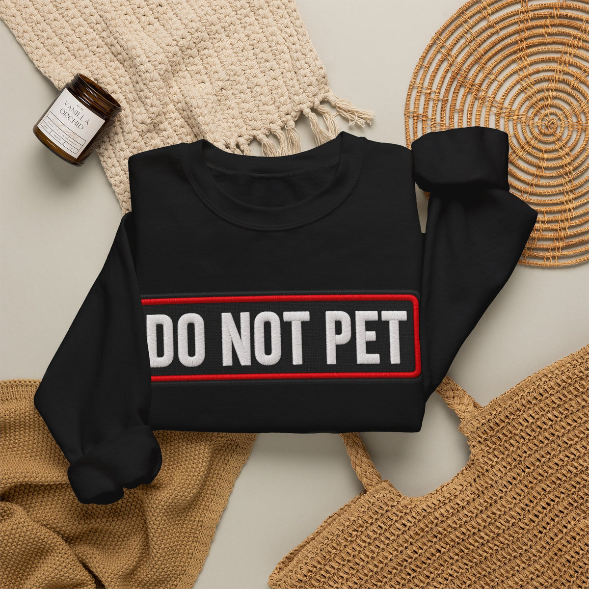 Do Not Pet - Service Dog Patch - Crewneck Sweatshirt
