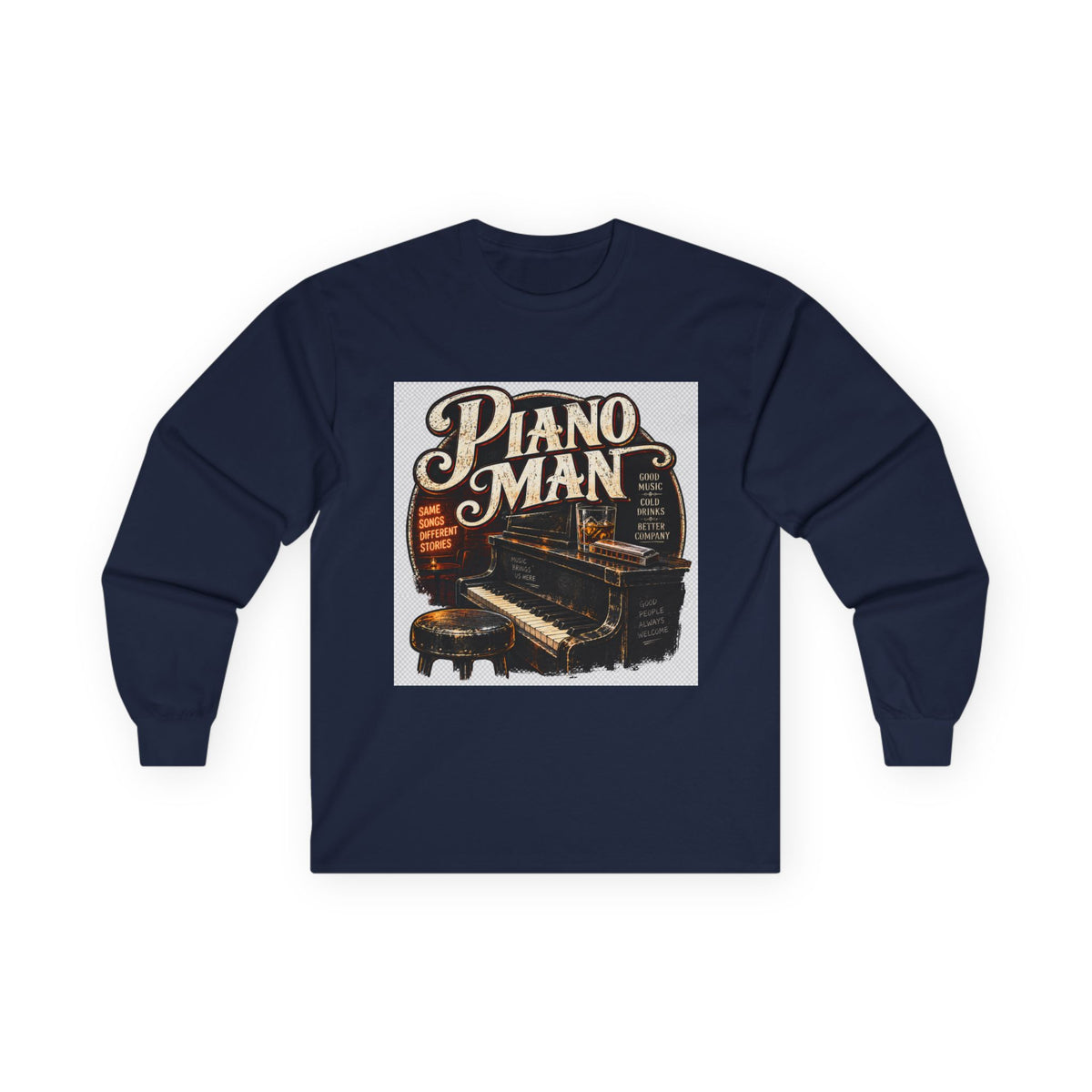 Piano Man Retro Bar - Unisex Ultra Cotton Long Sleeve Tee