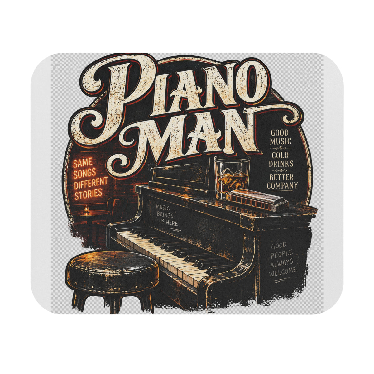 Piano Man Retro Bar - Mouse Pad