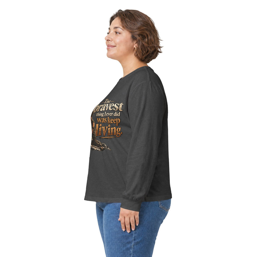 The Bravest Thing I Ever Did Was Keep Living - Unisex Ultra Cotton Long Sleeve Tee