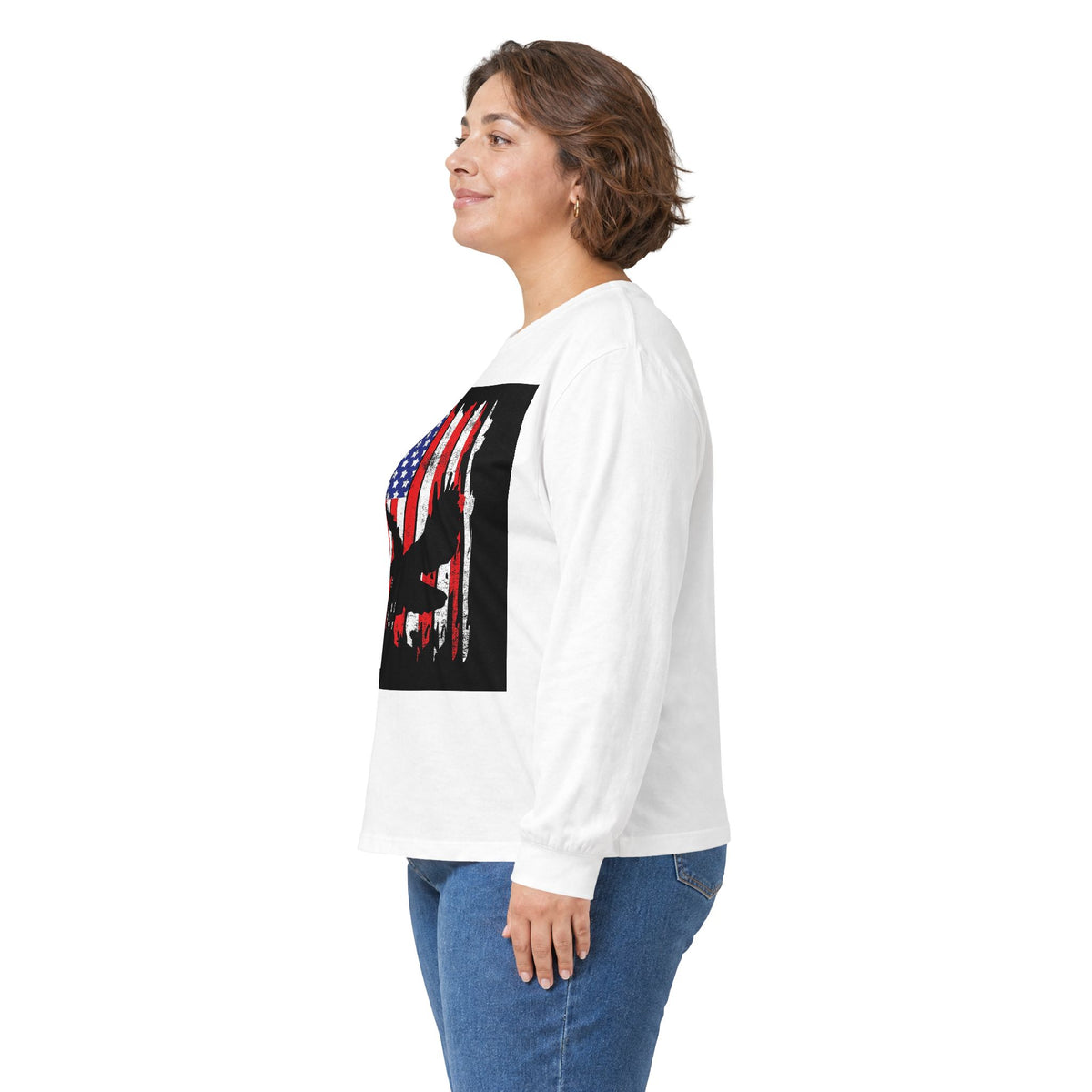 Old Glory Eagle - Unisex Ultra Cotton Long Sleeve Tee