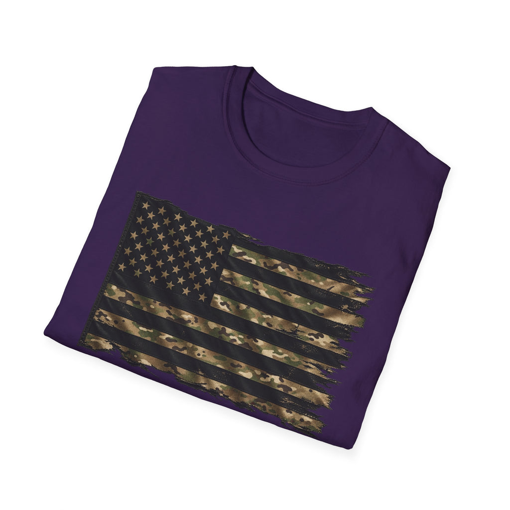 Black and Multicam American Flag - Classic Tee