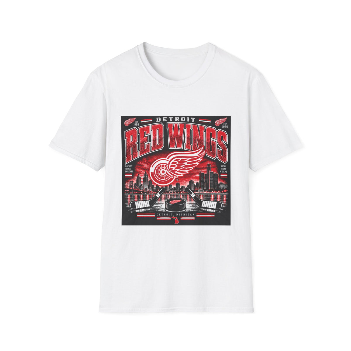 Detroit Red Wings Hockey Skyline - Classic Tee