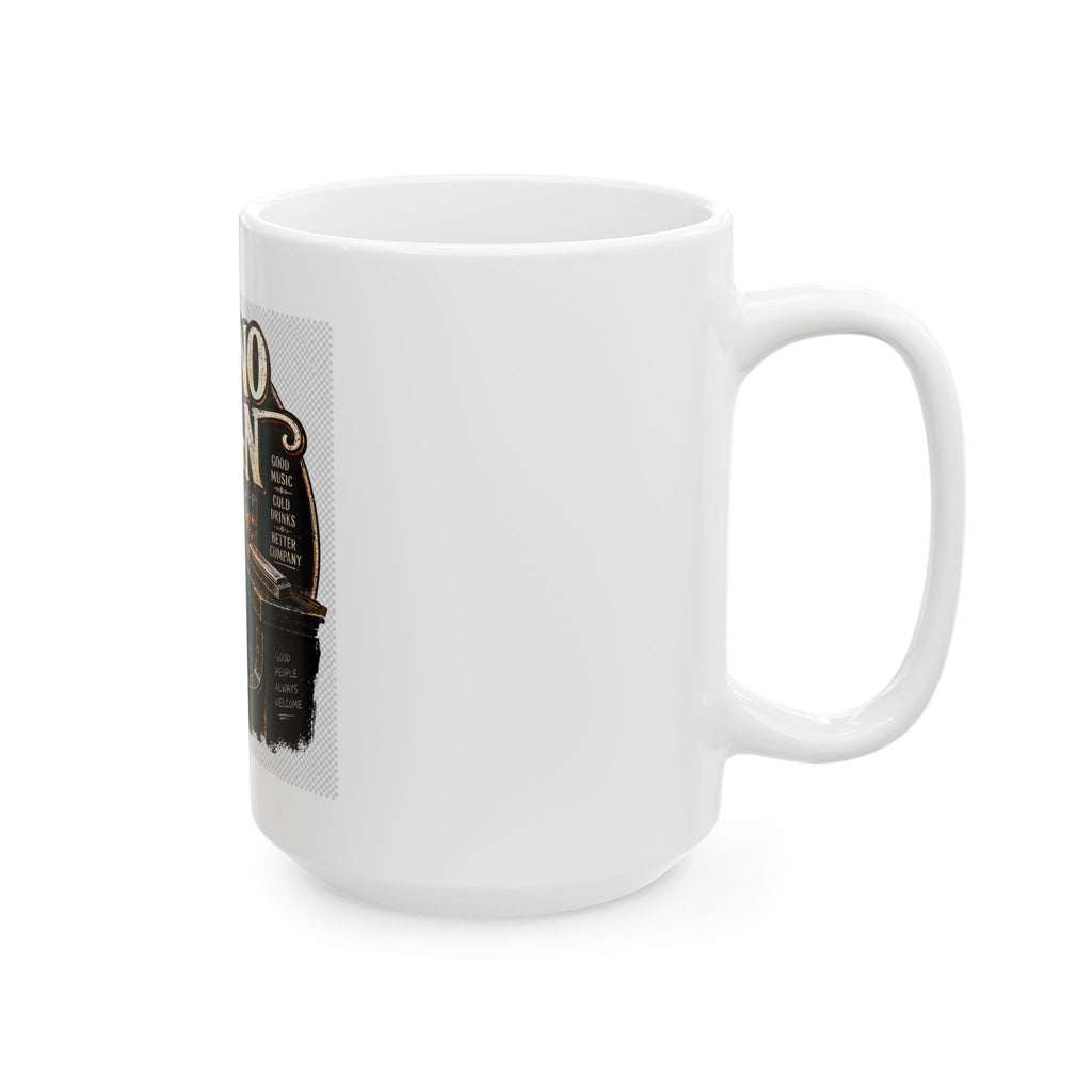 Piano Man Retro Bar - Ceramic Mug 11oz and 15oz
