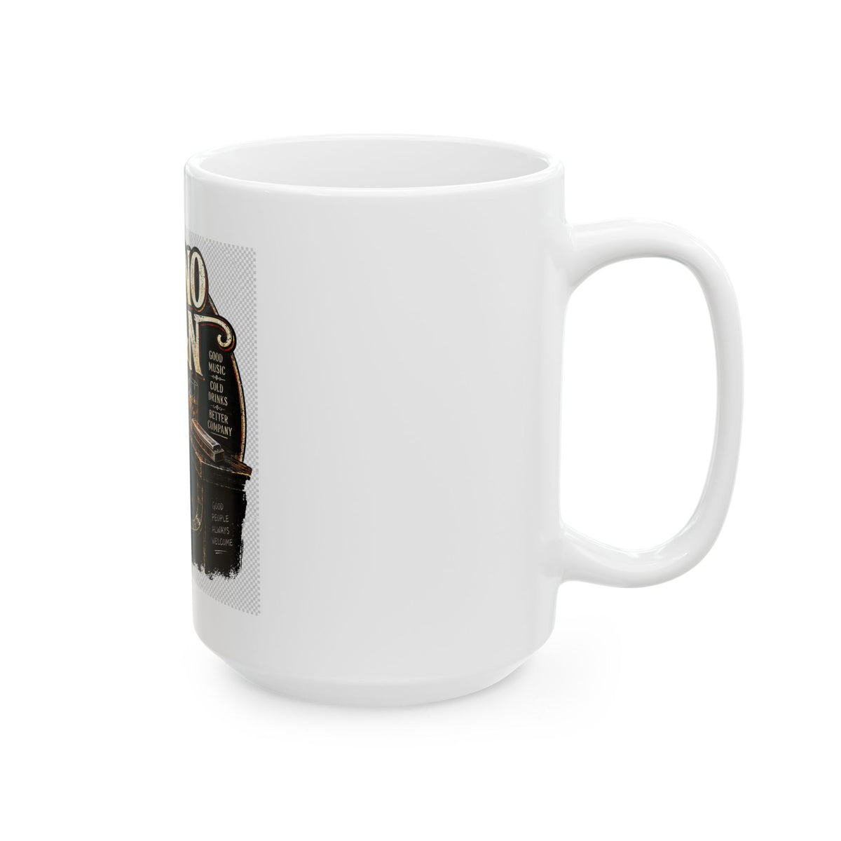 Piano Man Retro Bar - Ceramic Mug 11oz and 15oz