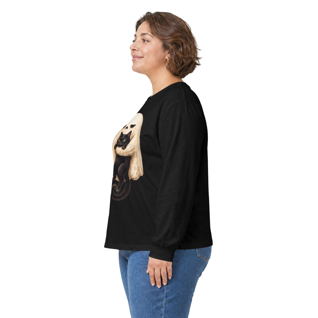 Meh Ghost and Black Cat - Unisex Ultra Cotton Long Sleeve Tee