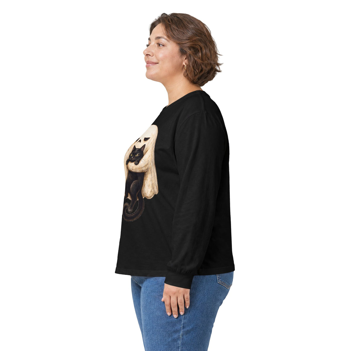 Meh Ghost and Black Cat - Unisex Ultra Cotton Long Sleeve Tee