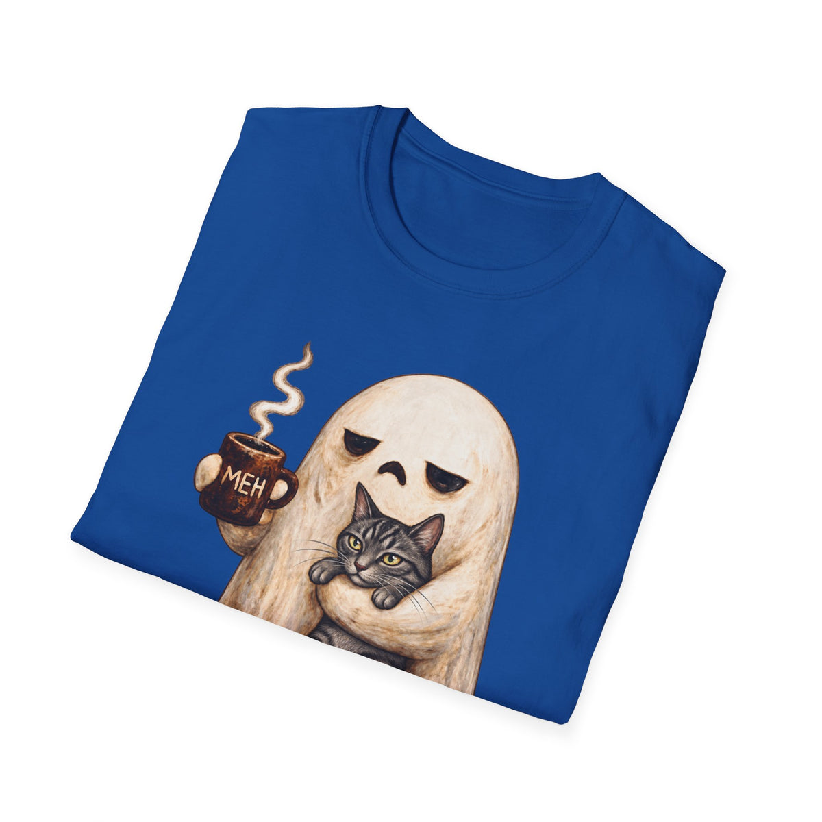Meh Ghost and Gray Tabby Cat - Classic Tee