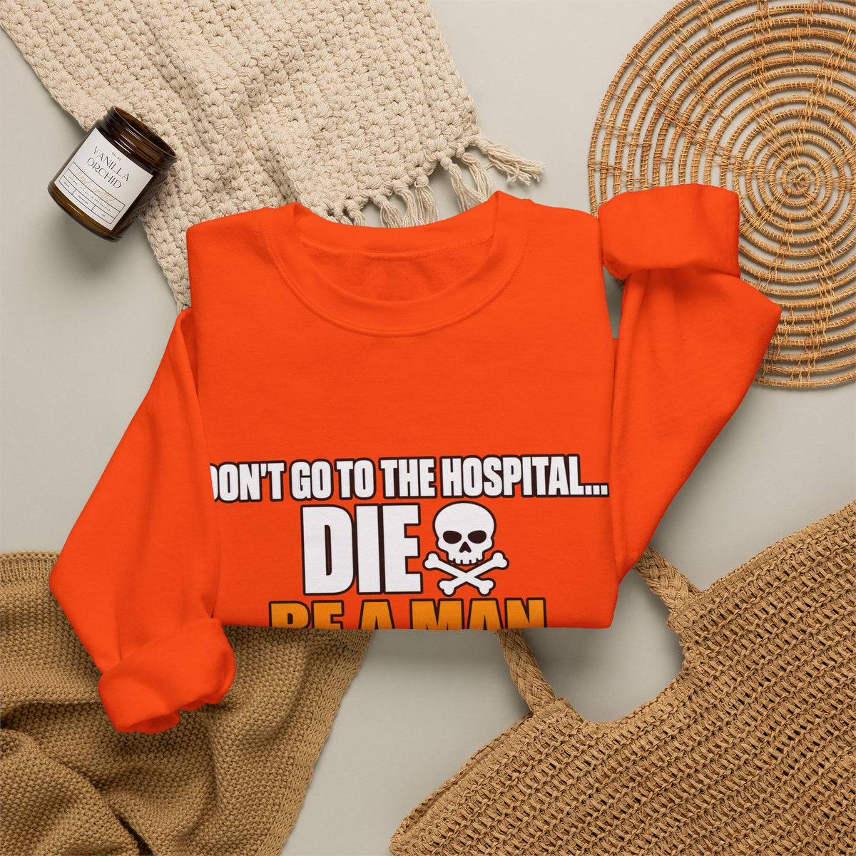 Dont Go to the Hospital - White Outlined - Crewneck Sweatshirt