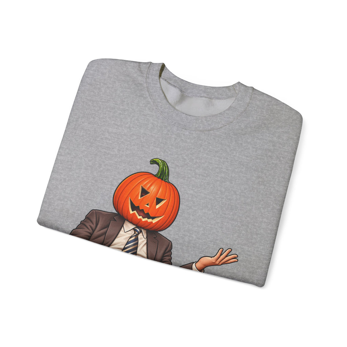 Pumpkin Head Office Cartoon - Crewneck Sweatshirt