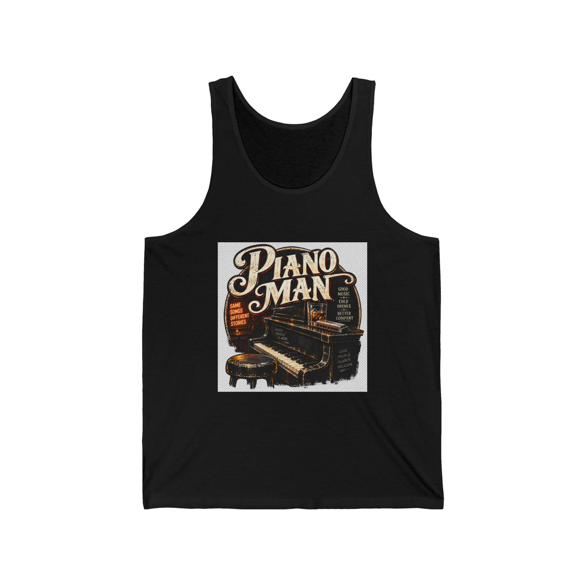 Piano Man Retro Bar - Athletic Tank