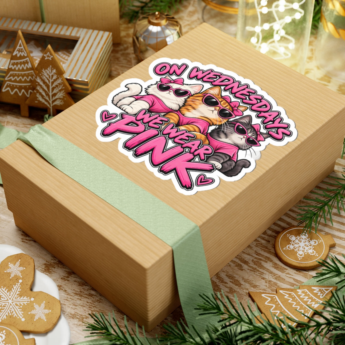 On Wednesdays We Wear Pink - Kiss-Cut Sticker