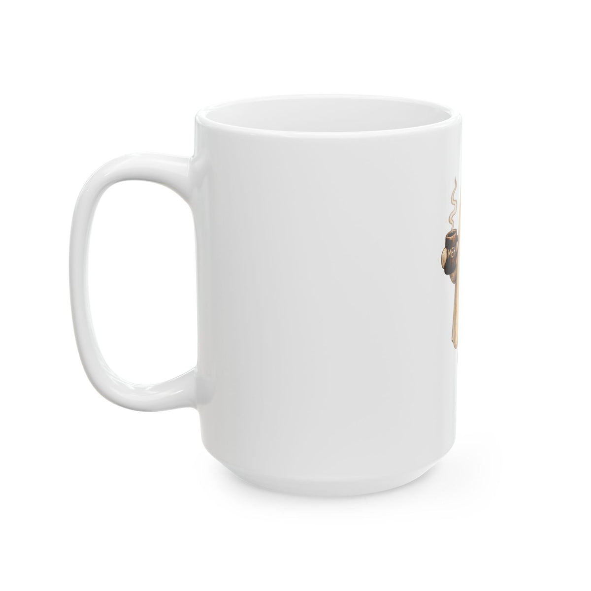 Meh Ghost and Black Cat - Ceramic Mug 11oz and 15oz