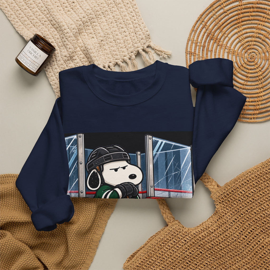 Snoopy Hockey Penalty Box Green - Crewneck Sweatshirt