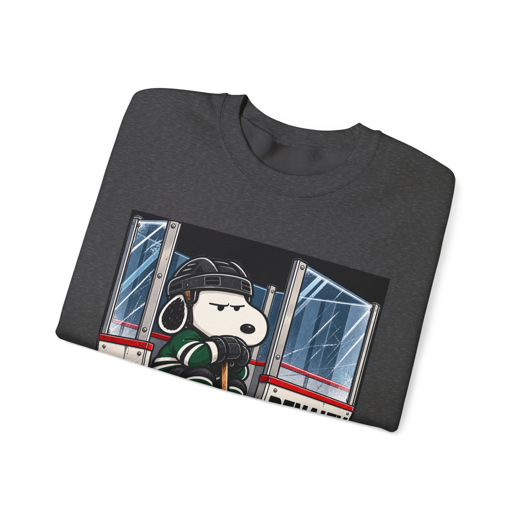 Snoopy Hockey Penalty Box Green - Crewneck Sweatshirt
