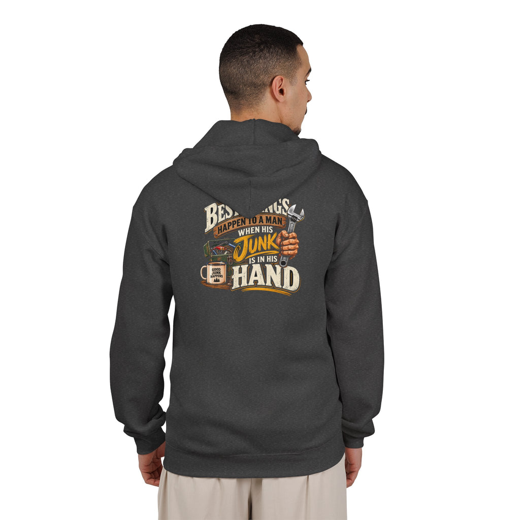 Best Things Happen in a Man's Hand - Full-Zip Hooded Sweatshirt