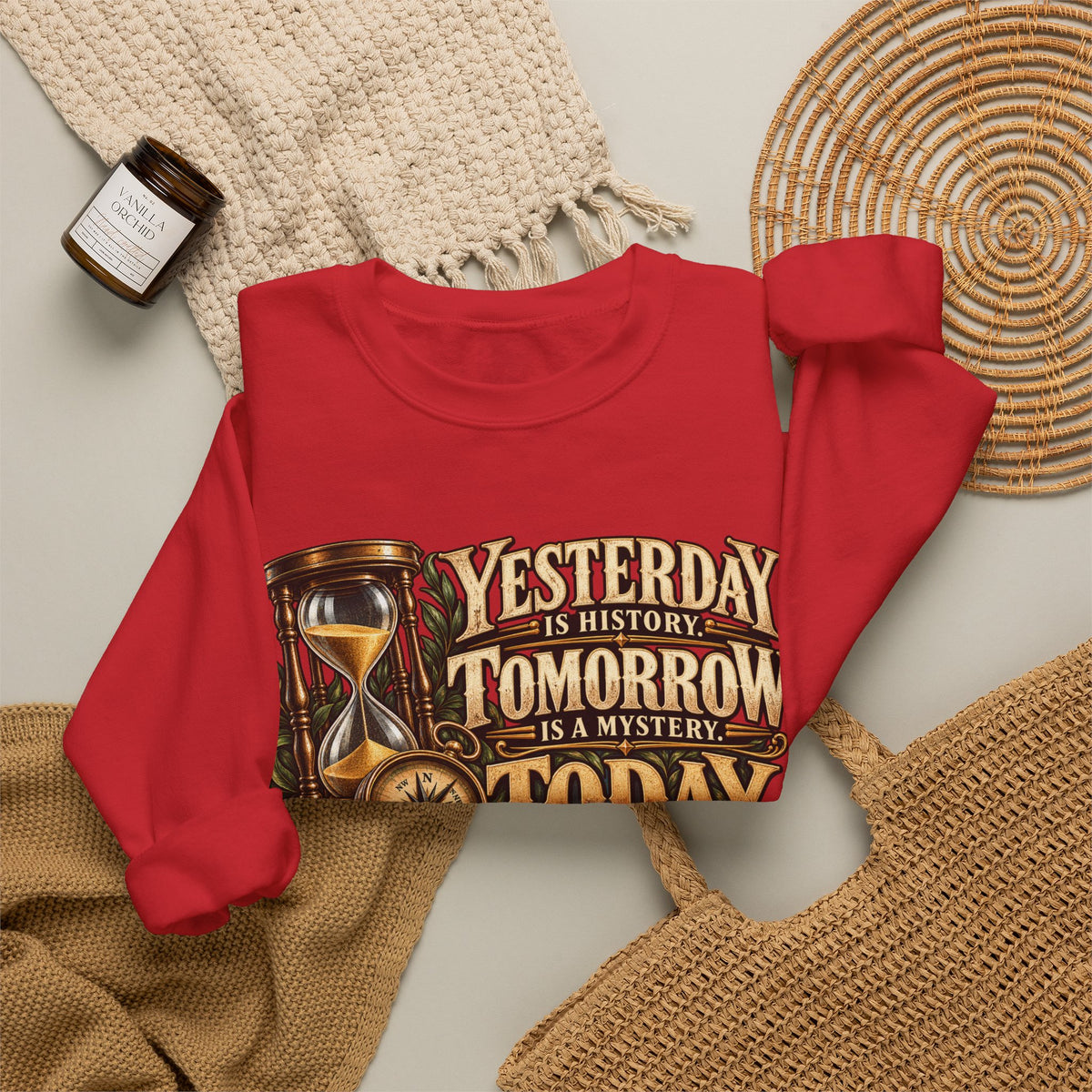 Yesterday Tomorrow Today - Transparent - Crewneck Sweatshirt