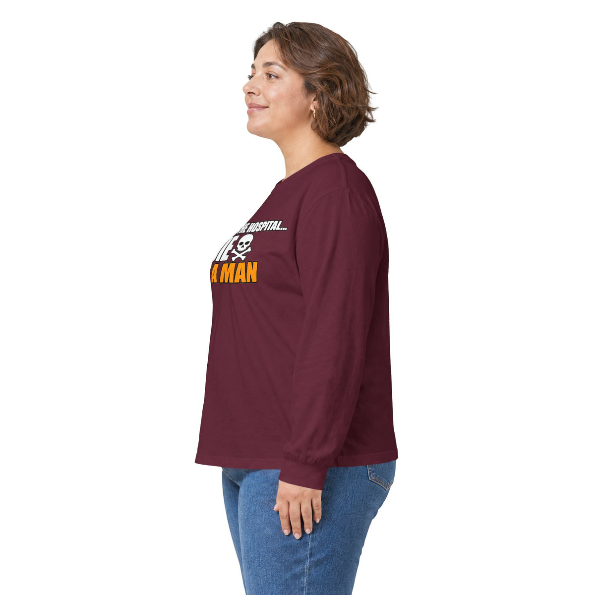 Dont Go to the Hospital - White Outlined - Unisex Ultra Cotton Long Sleeve Tee