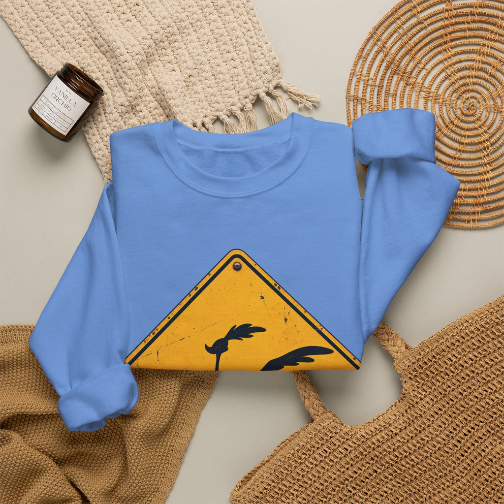 Roadrunner Yellow Diamond Sign - Crewneck Sweatshirt