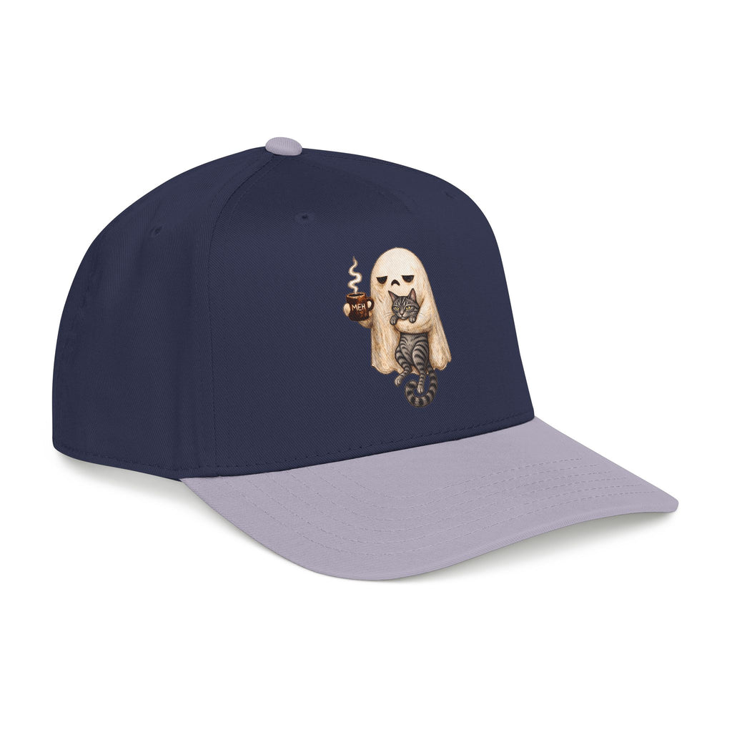 Meh Ghost and Gray Tabby Cat - OTTO Baseball Hat