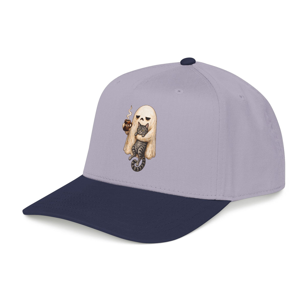 Meh Ghost and Gray Tabby Cat - OTTO Baseball Hat