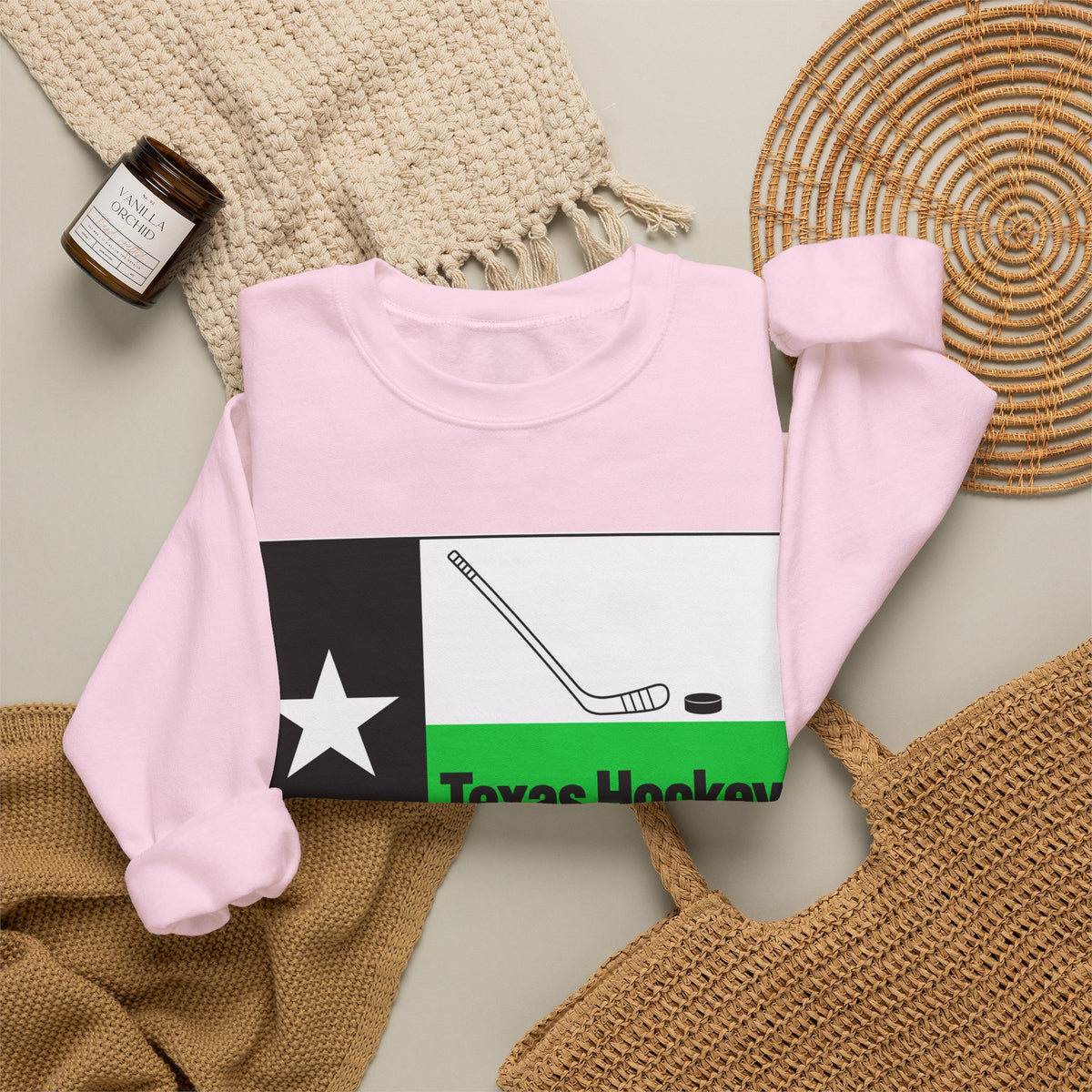 Texas Hockey Flag - Crewneck Sweatshirt