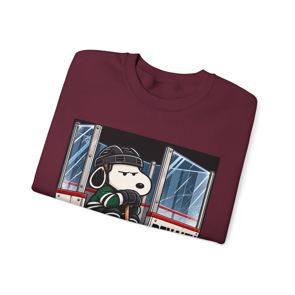 Snoopy Hockey Penalty Box Green - Crewneck Sweatshirt