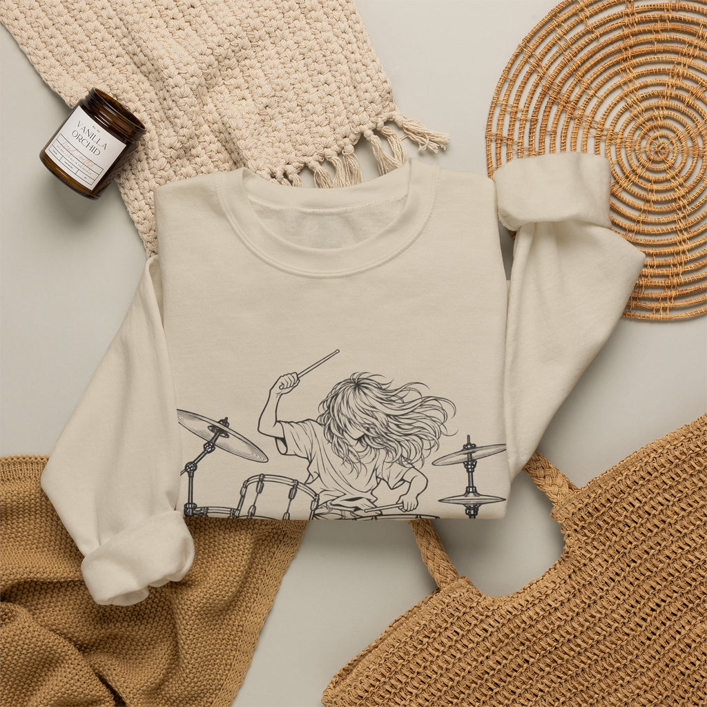 Drummer Sketch - Crewneck Sweatshirt