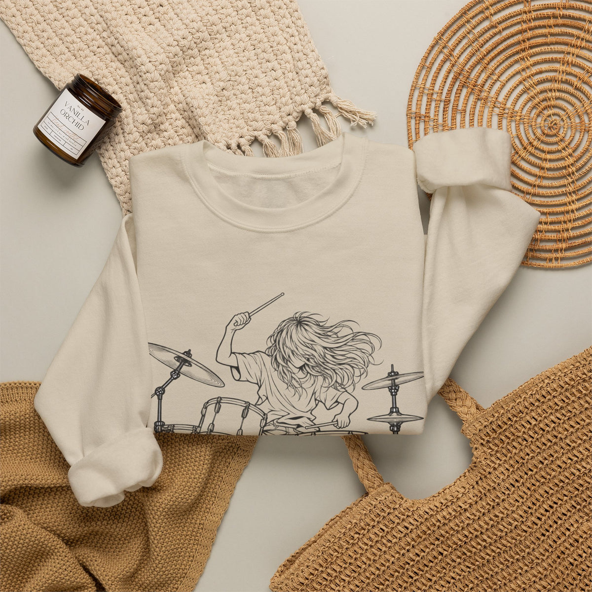 Drummer Sketch - Crewneck Sweatshirt