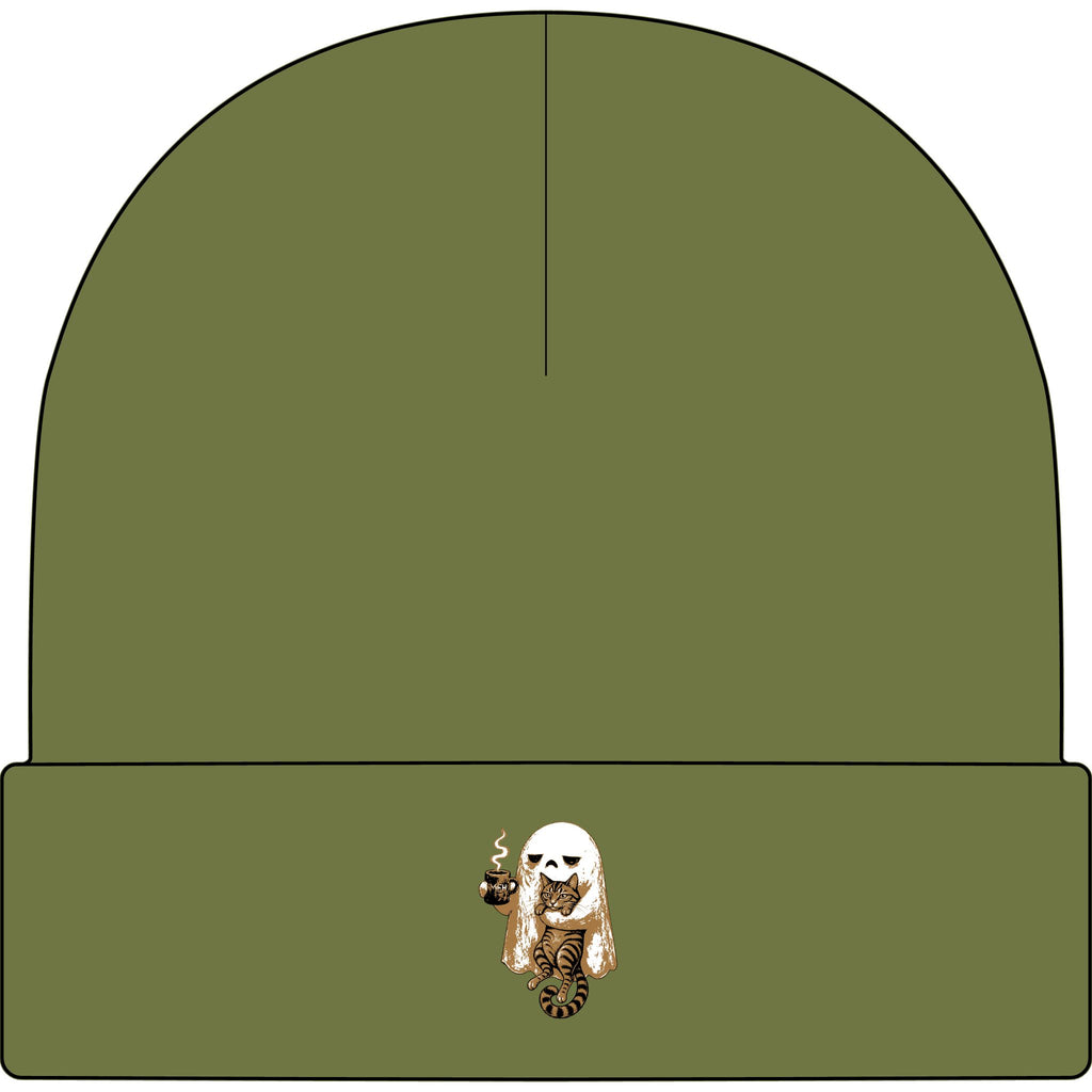 Meh Ghost and Gray Tabby Cat - AS Colour 1107 Cuff Beanie