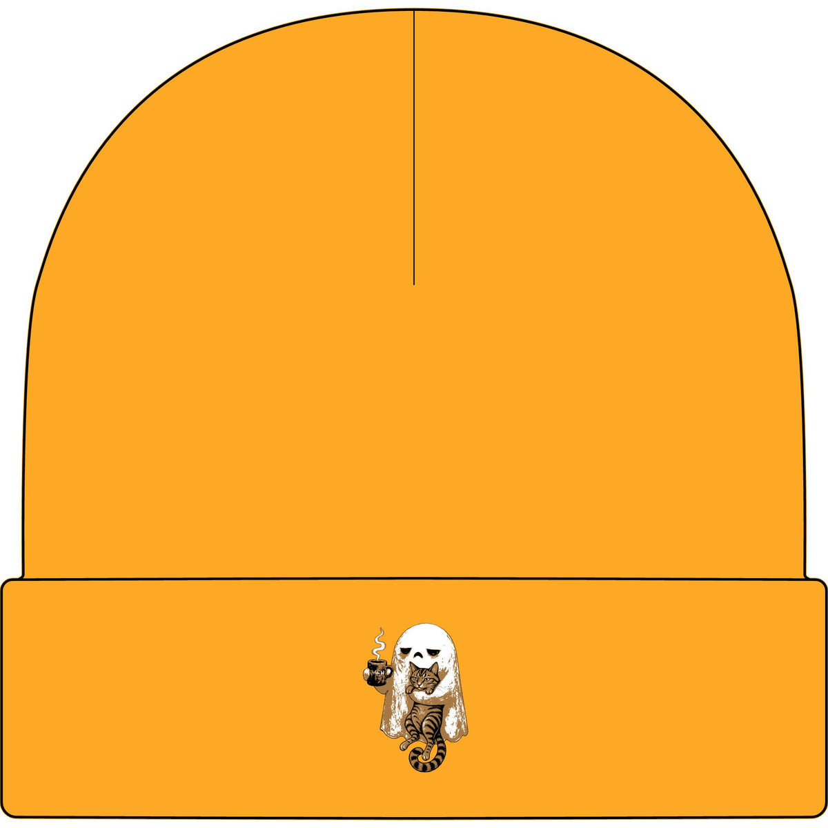 Meh Ghost and Gray Tabby Cat - AS Colour 1107 Cuff Beanie
