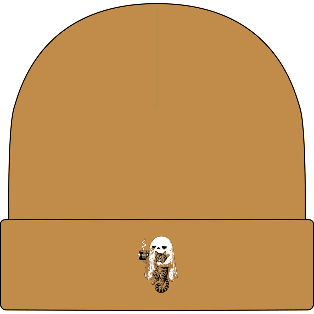 Meh Ghost and Gray Tabby Cat - AS Colour 1107 Cuff Beanie