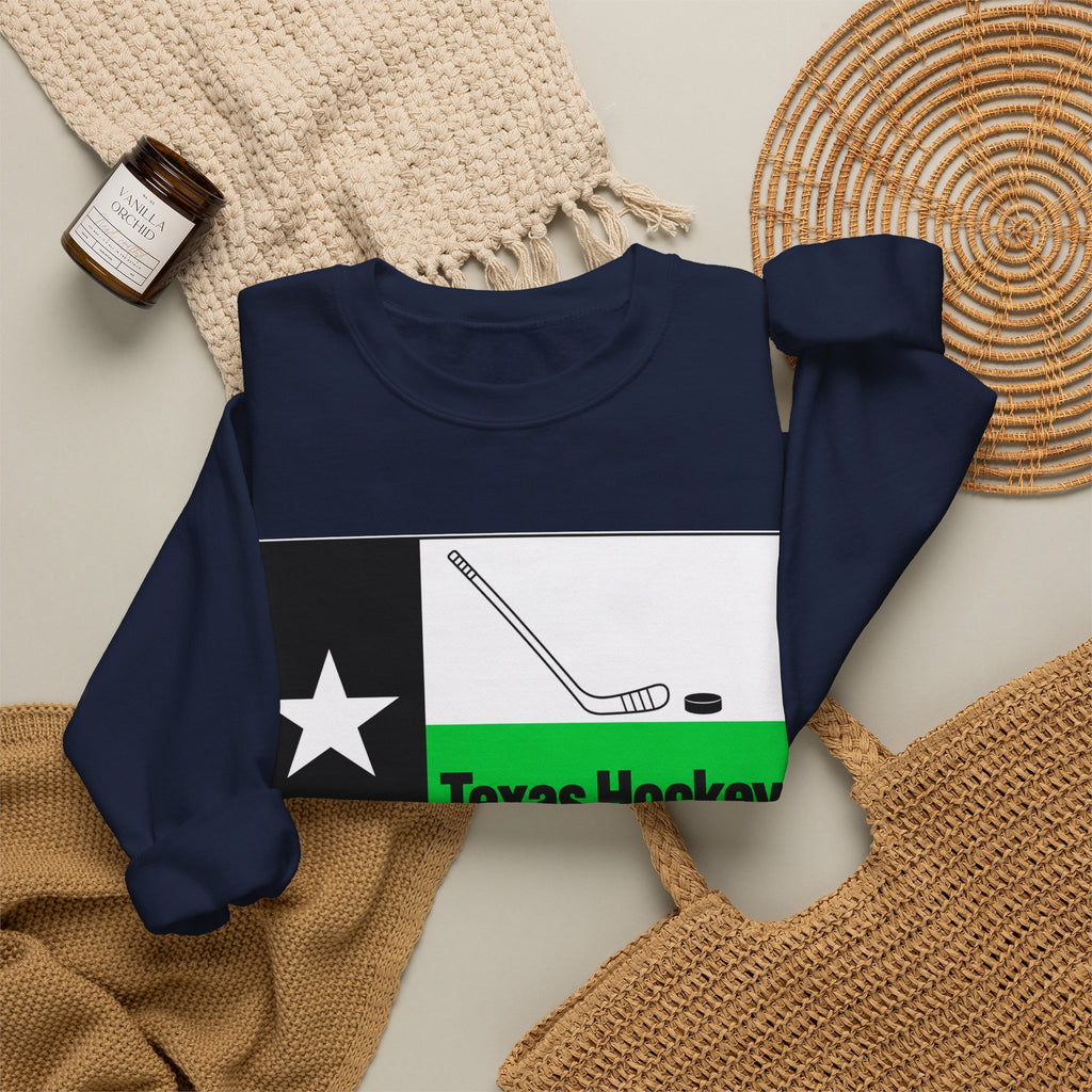 Texas Hockey Flag - Crewneck Sweatshirt