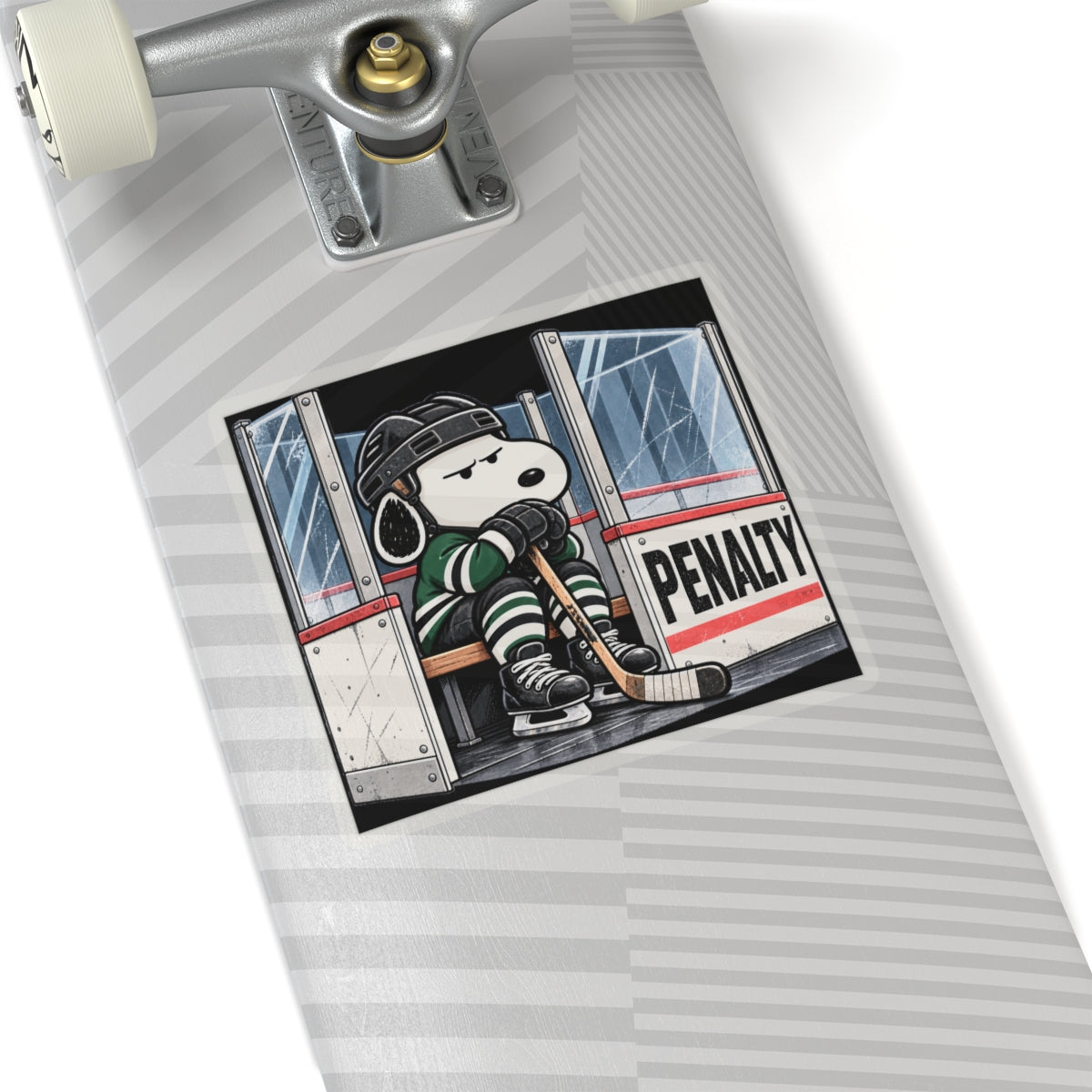 Snoopy Hockey Penalty Box Green - Kiss-Cut Sticker
