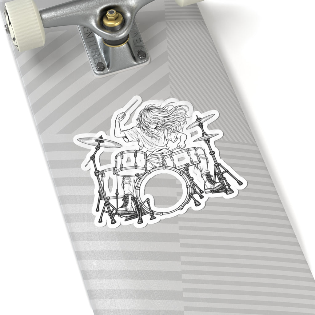 Drummer Sketch - Kiss-Cut Sticker