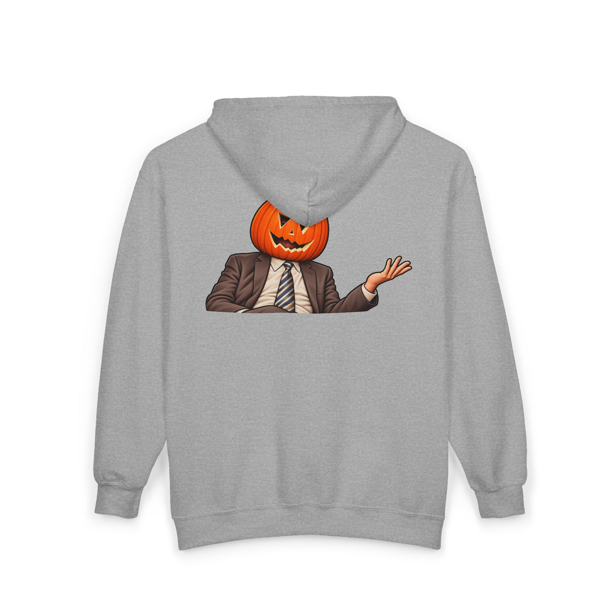 Pumpkin Head Office Cartoon - Full-Zip Hooded Sweatshirt